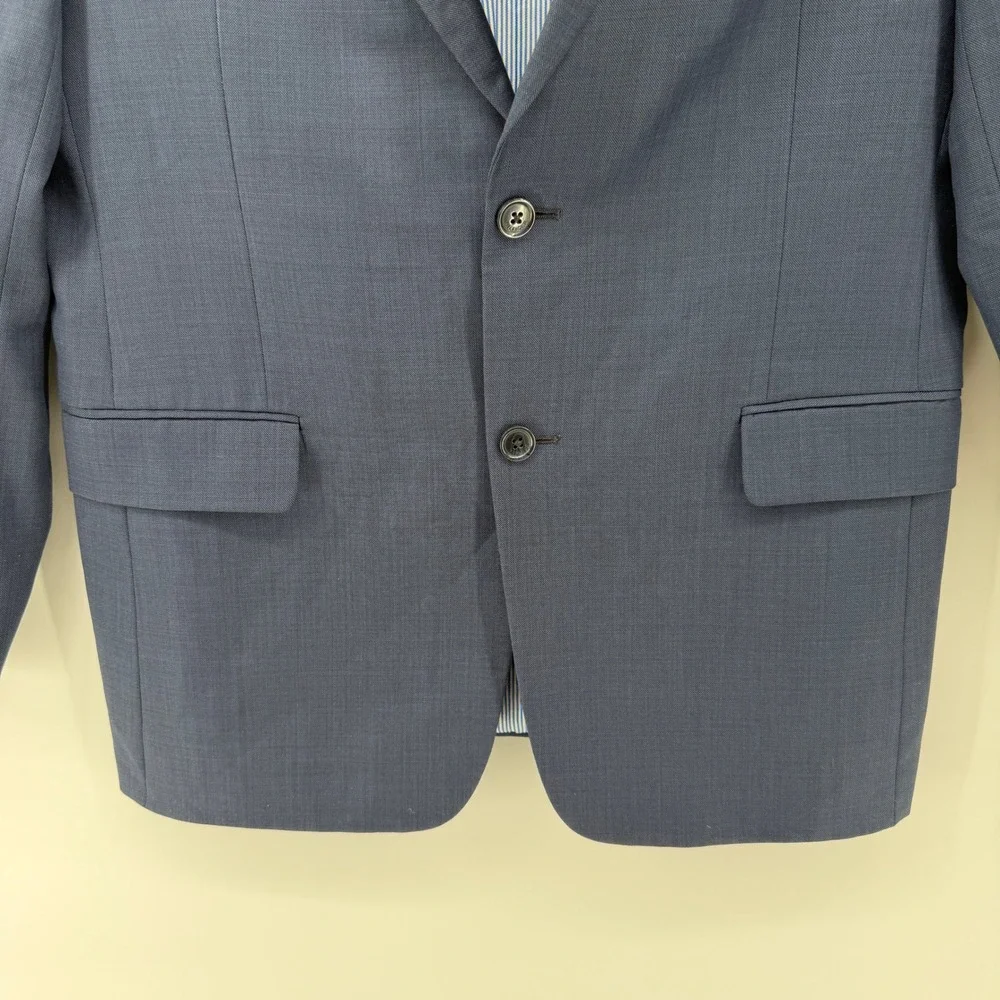 Tommy Hilfiger Blazer Mens 42R Navy Blue Two Button Tailored Sport Coat Preppy